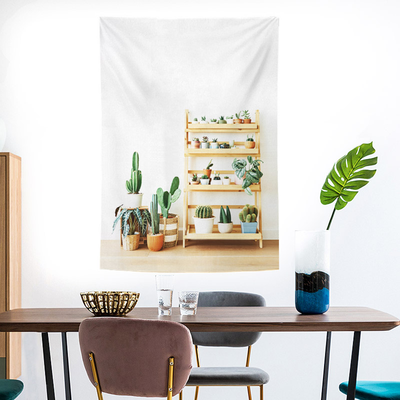 PL01 M 70x50cm 선인장 식물 자연 패브릭포스터 셀프 인테리어 행거 가리개커튼 이미지 6