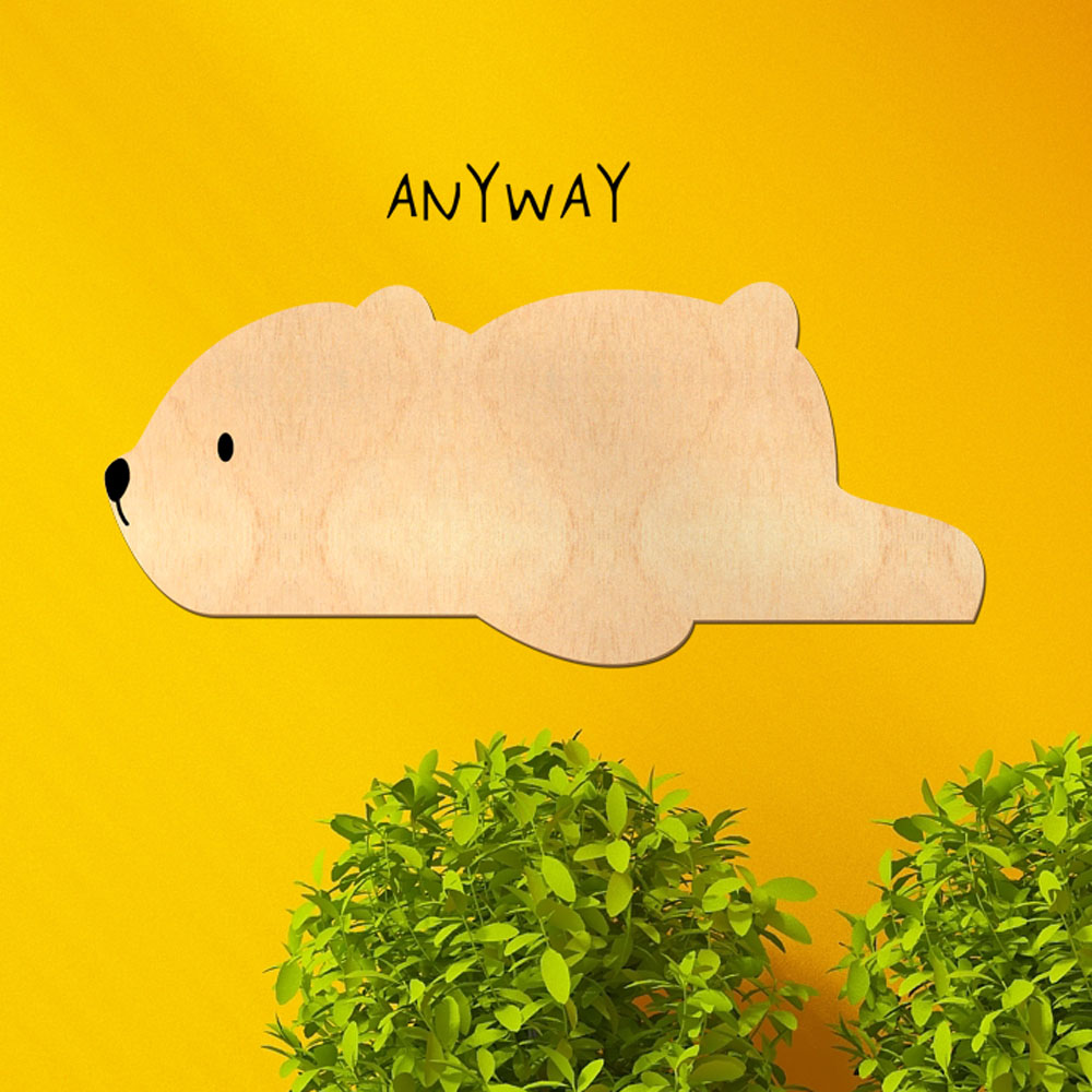 디자인베이 우드스티커 아기자기 동물 - 곰 반제품 데코스티커 아기방 인테리어 포인트 - 상세 이미지 2