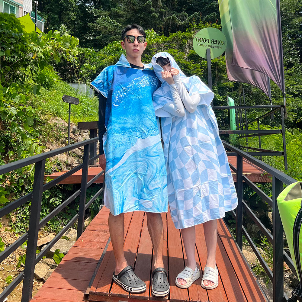 미코허그 성인 후드비치타올 극세사 입는 비치타올 퀵드라이