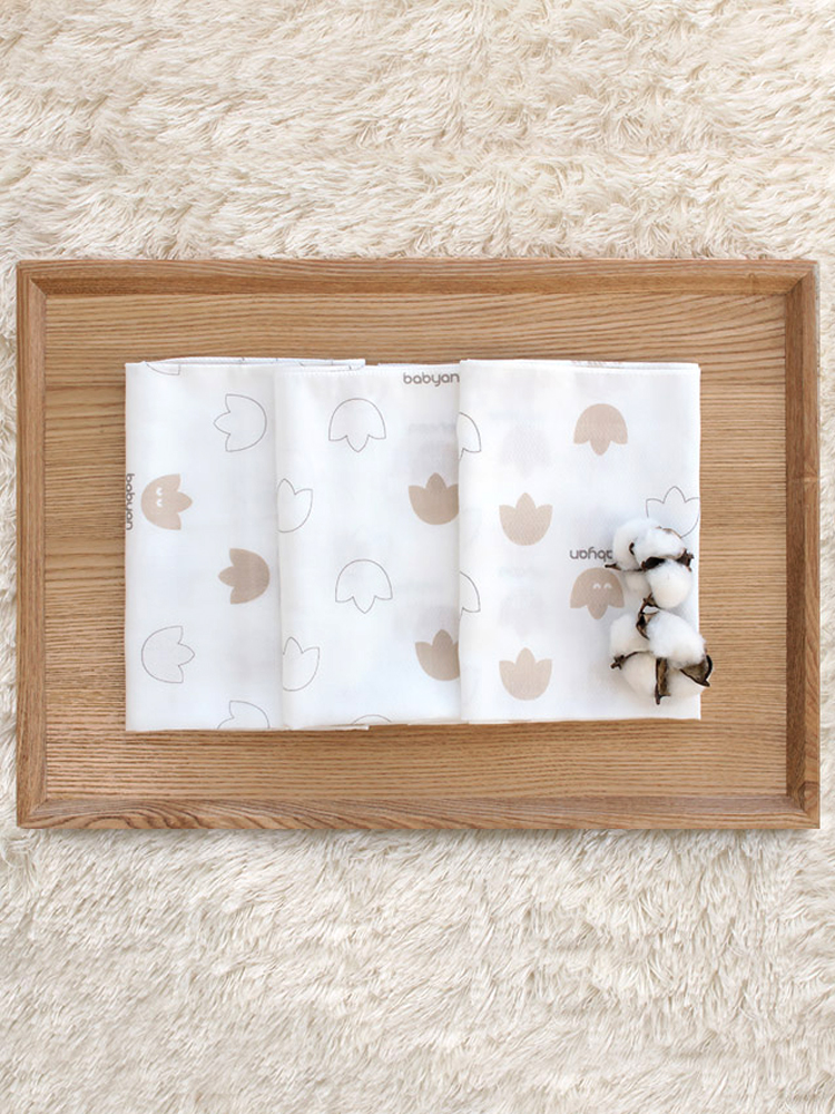 베이비앙 국내산 무형광 오가닉 따숨이 엠보손수건 10장