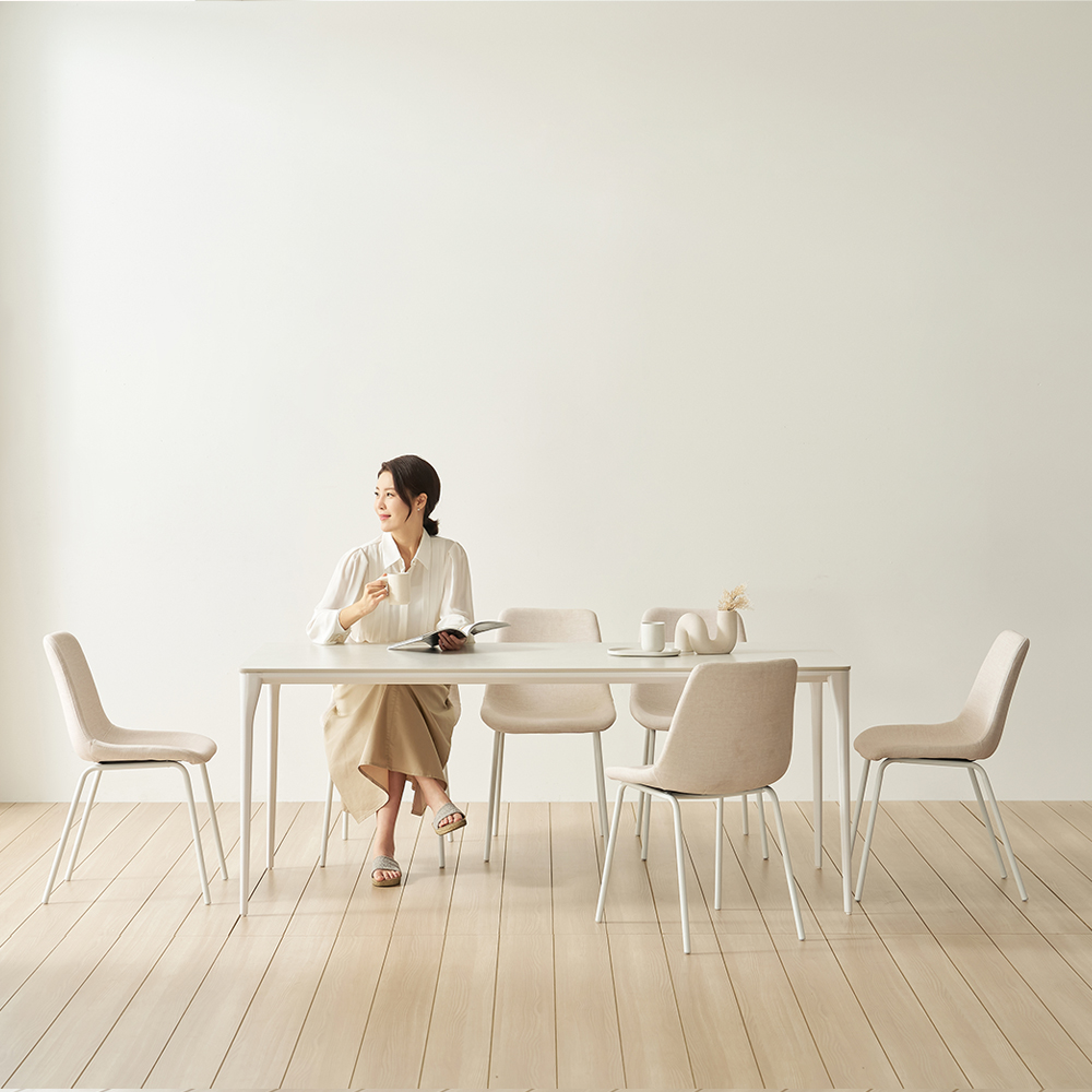 에린 세라믹 식탁 세트 6인용 포세린 테이블 1800 화이트 피노체어6 - 상세 이미지 5