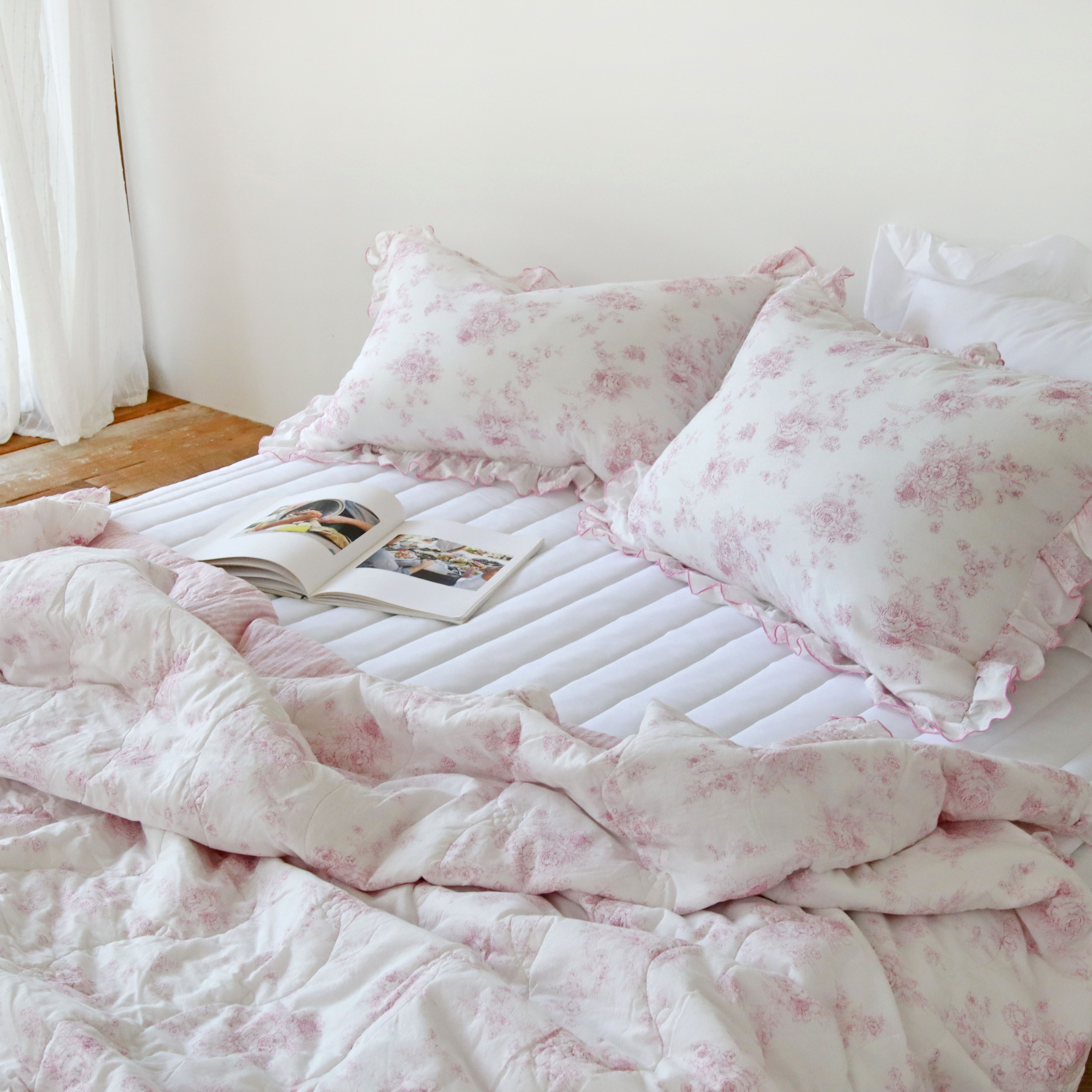 마리 얇은 이불 여름 봄 간절기 알러지케어 60수 워싱 아사 순면 차렵이불 SS