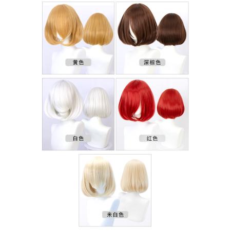 미니가발 정수리 볼륨 가발 똑딱핀 앞머리 옆머리 뒤통수 부분 숱가발 DIFEI 여성용 합성 짧은 밥 스트레이트 헤어 트리밍 가능한 로리타... 