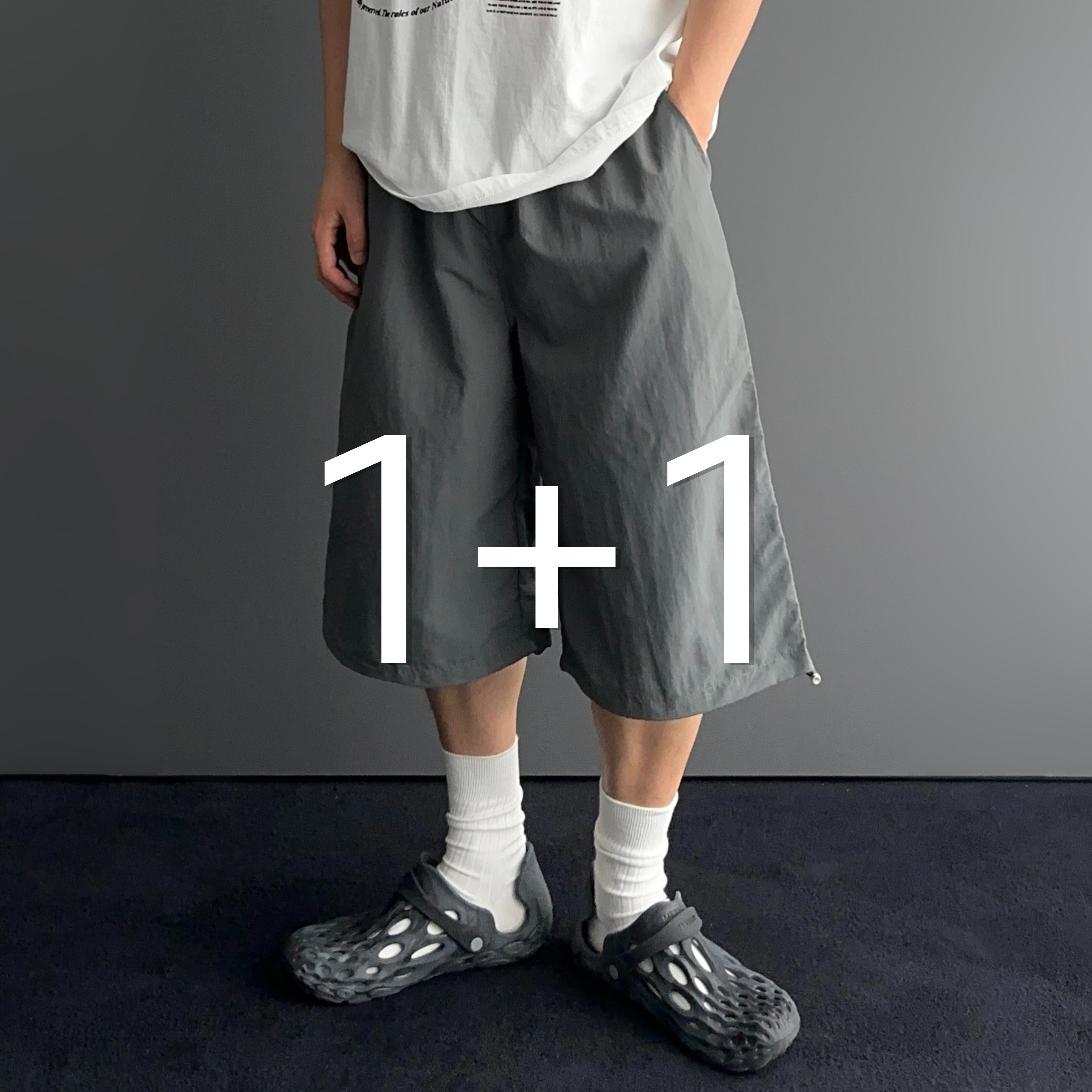 1+1 나일론반바지 남자7부반바지 - 상품 이미지