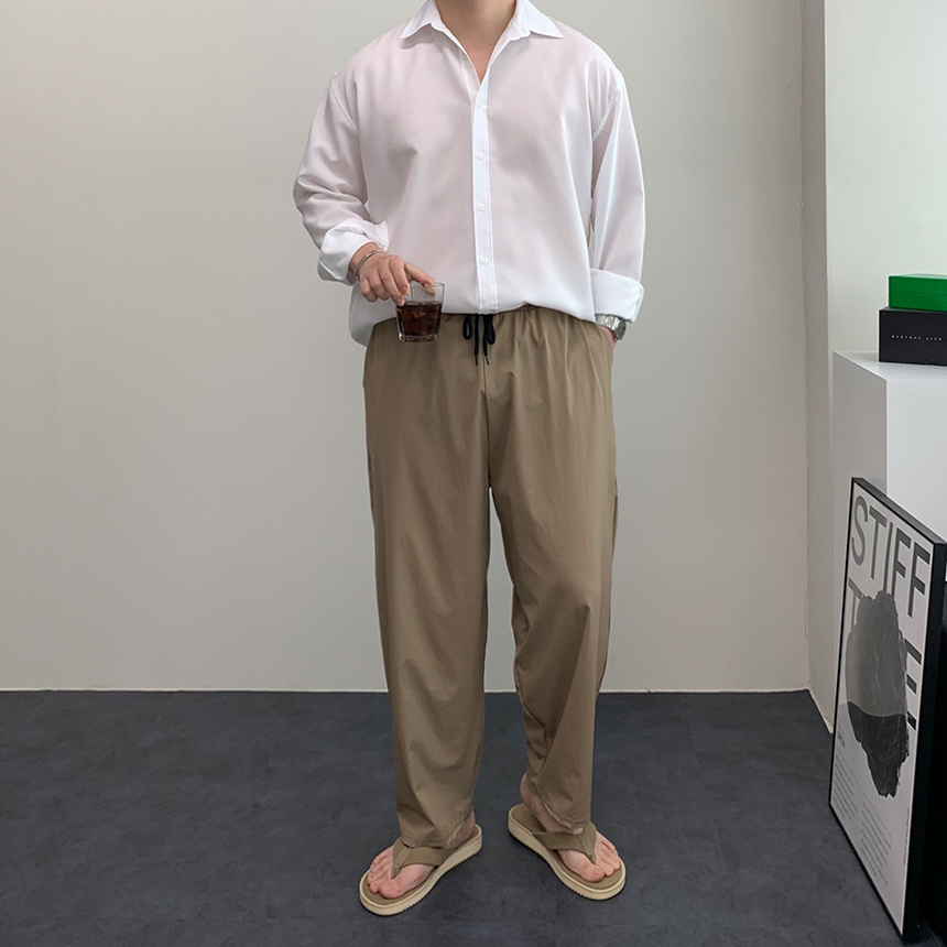 남자냉장고바지 남자쿨바지 남성와이드팬츠 - 상세 이미지 3