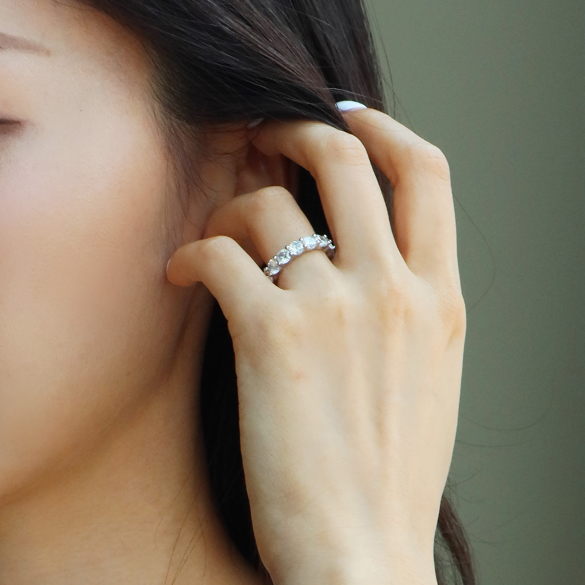 가이드링 4mm 컬러 큐빅 테니스 반지 이미지 7