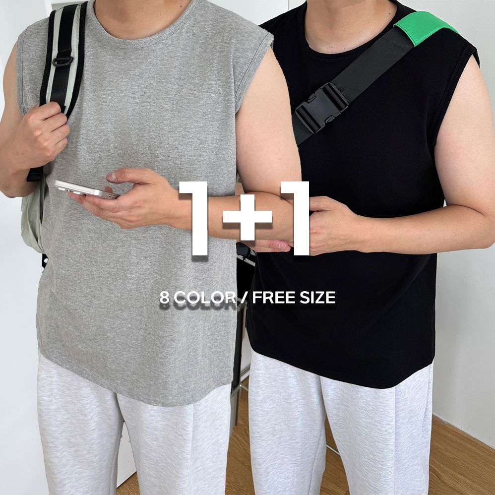 1+1 남성나시티 오버핏나시 남자민소매 - 상세 이미지 3