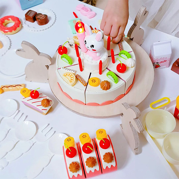 자체음원 2곡 수록된 DIY 멜로디 역할놀이 생일 케이크 장난감 - 상품 이미지