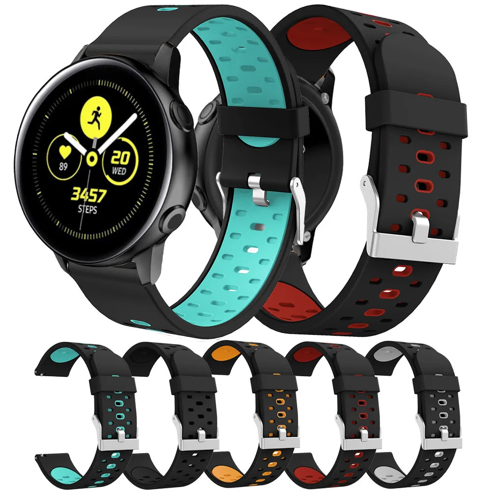 2025 호환 갤럭시 워치용 실리콘 스포츠 밴드 스마트 워치 스트랩 가민 Vivoactive 5 3 교체 팔찌 액티브 2 42mm : 고고무역