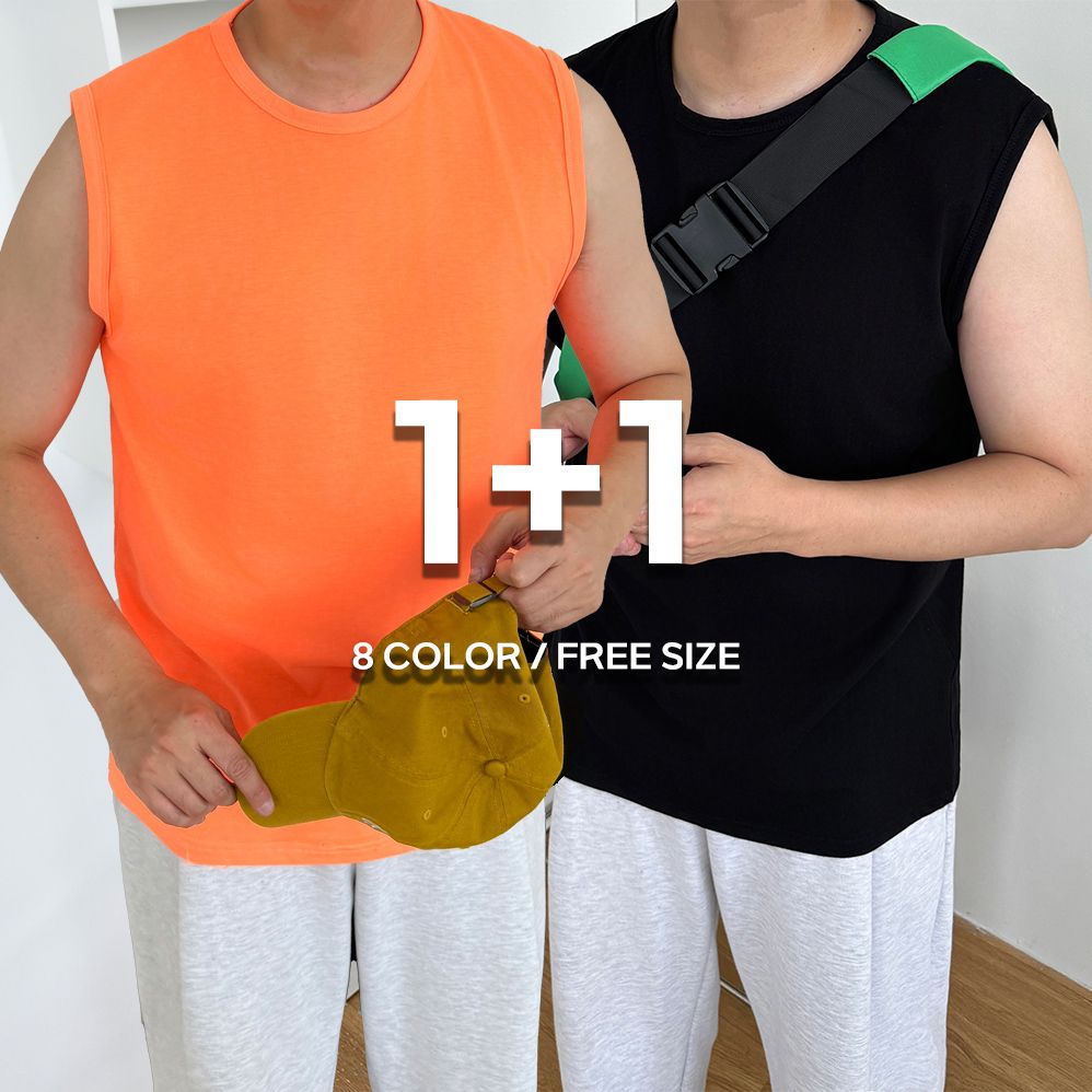 1+1 남성나시티 오버핏나시 남자민소매 - 상세 이미지 2