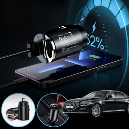 대원카 제네시스G90 E13 45W 2포트 USB + Type-C 초고속 미니 차량용 충전기   UCT-035 cs01077