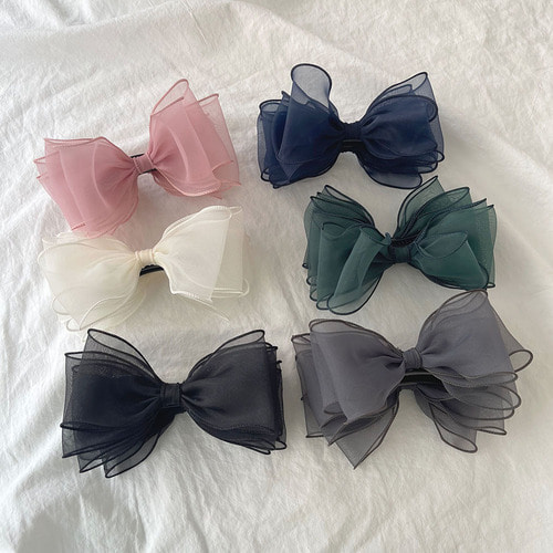 오간자 바나나핀 쉬폰 집게핀 왕리본 올림머리 풍성 볼륨 머리핀 바나나핀 사용후기