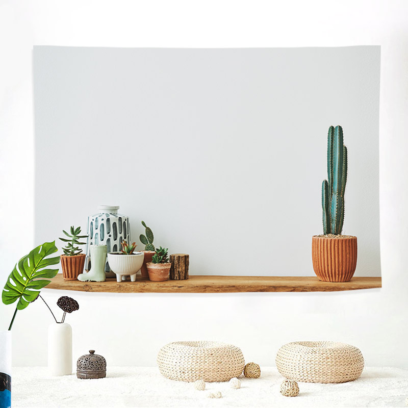 PL01 M 70x50cm 선인장 식물 자연 패브릭포스터 셀프 인테리어 행거 가리개커튼 이미지 8