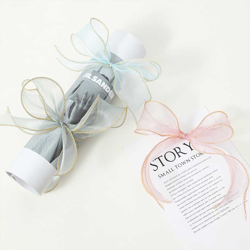 40mm 오간디 오간자 리본 꽃 선물 포장 셀프 청첩장 기본