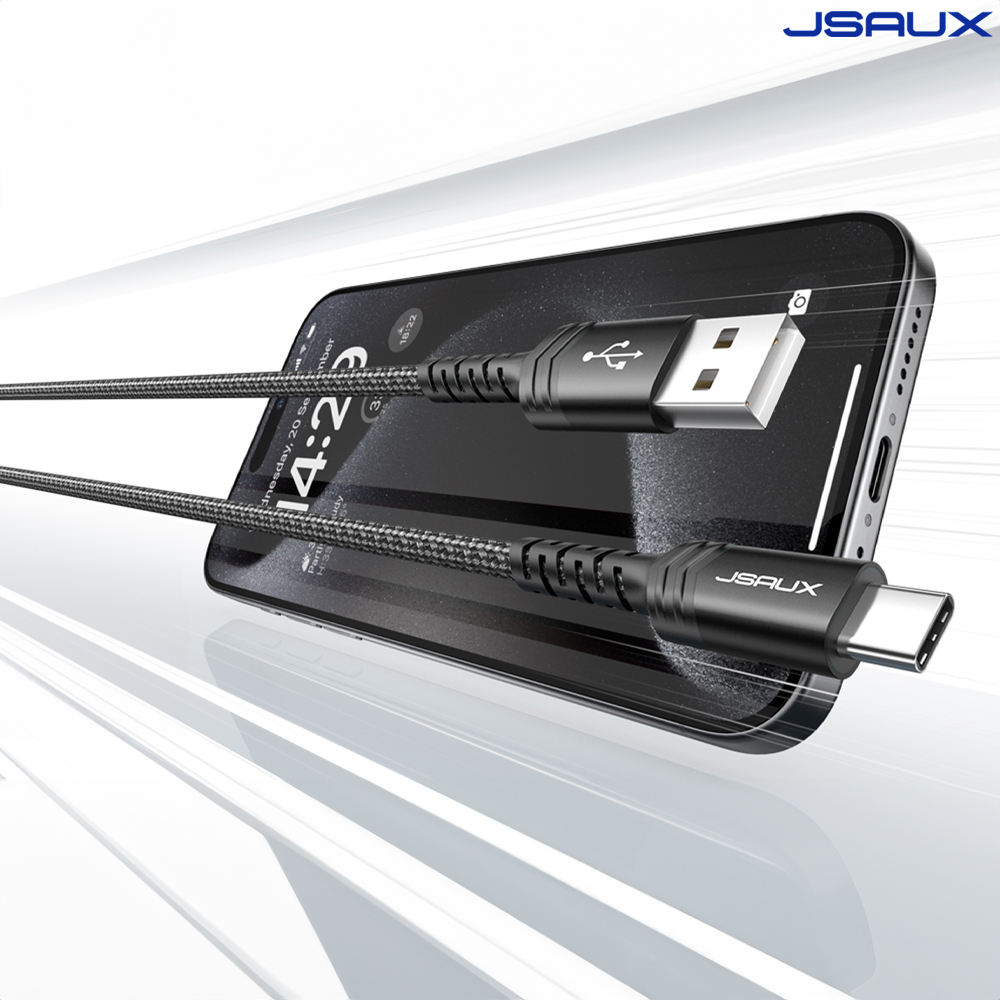 1+1 C타입 초고속 충전 케이블 2M USB A to C JSAUX - 상세 이미지 3