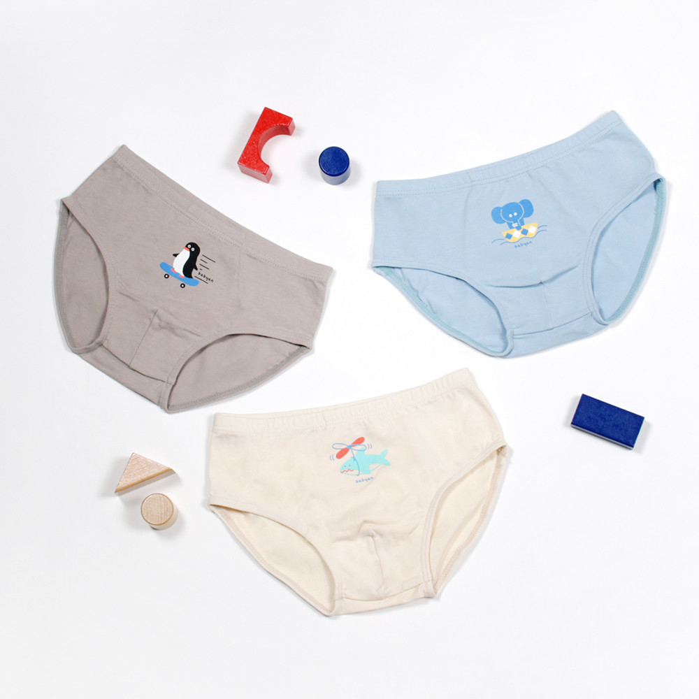 [슈퍼특가] 베이비앙 첫팬티 두돌아기팬티 국내산 무형광 40수 면 유아 아기 아동 키즈 남자 남아 라이더 삼각팬티 3종 세트(남아용)