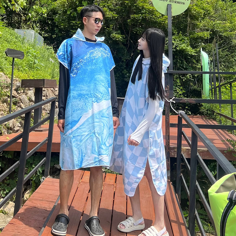 미코허그 성인 후드비치타올 극세사 입는 비치타올 퀵드라이