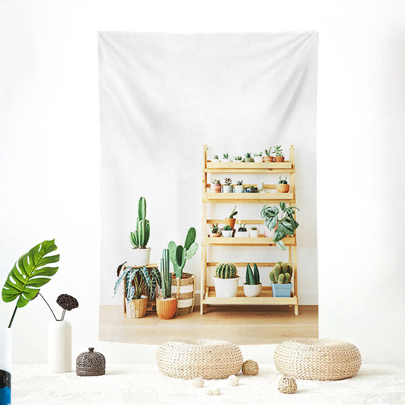 PL01 M 70x50cm 선인장 식물 자연 패브릭포스터 셀프 인테리어 행거 가리개커튼 - 상세 이미지 5