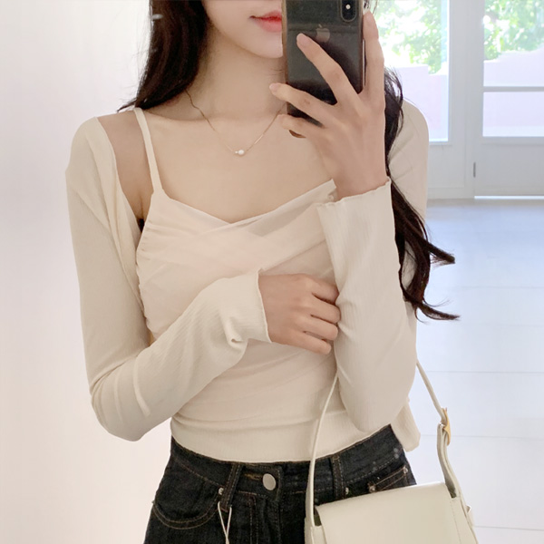 (여리♥슬림글램핏) 루리 골지 나시 가디건 세트 st2605 - 상품 이미지