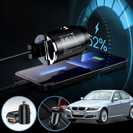 대원카 3시리즈(E90)(05~) E13 45W 2포트 USB + Type-C 초고속 미니 차량용 충전기   UCT-035 cs06005