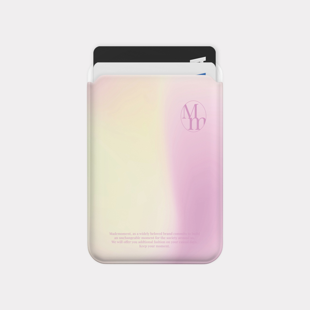 [mm] pastel gradation 맥세이프 카드 슬롯 지갑 포켓 케이스 pink - 상세 이미지 5