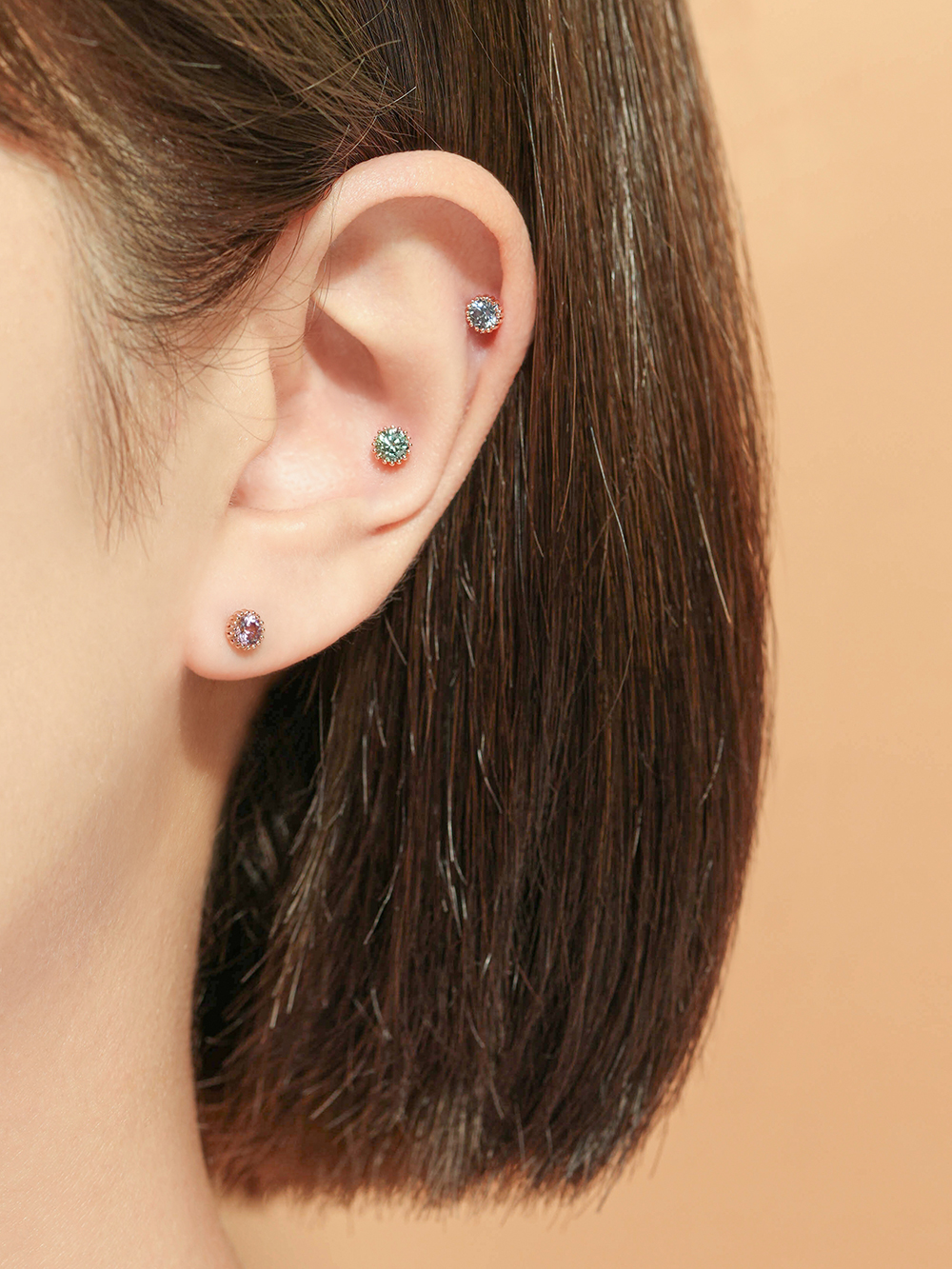 [0.8mm]14K 인터널 모이사나이트 다이아 라블렛 피어싱 귀걸이 23종 모음전 이미지 7