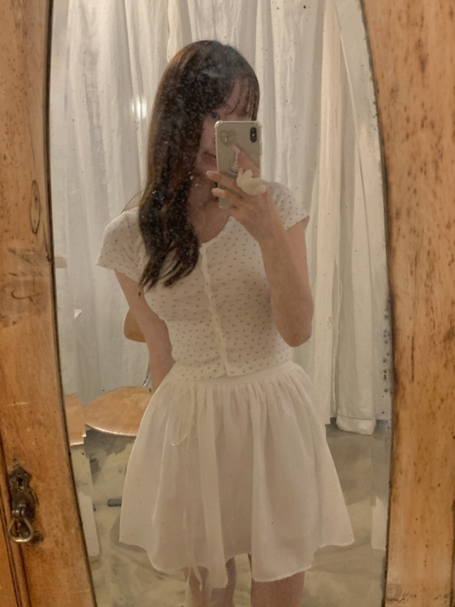 フラッフィー半袖カーデ Apuweiser-riche（アプワイザーリッシェ）の「フラッフィー半袖