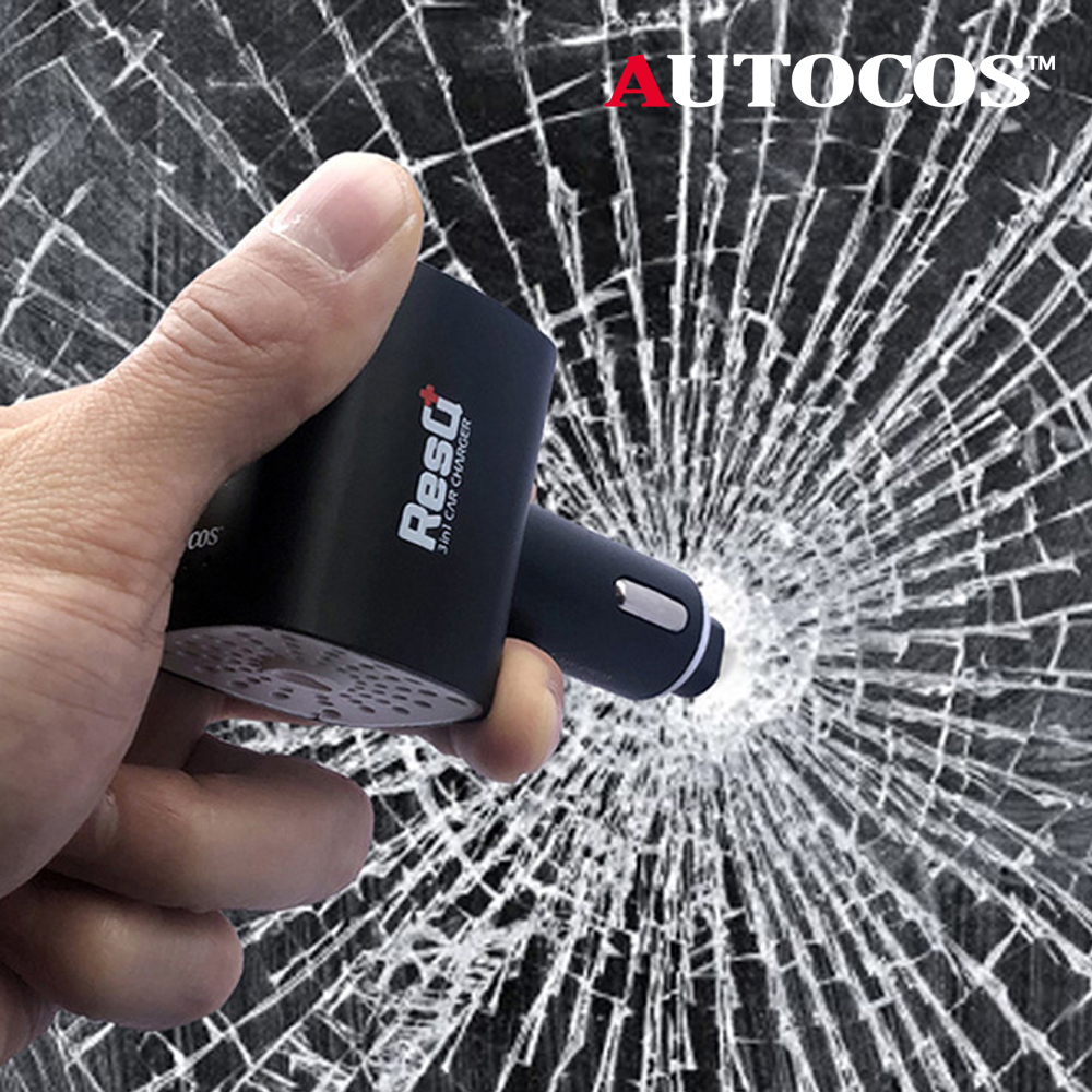 오토코스 차량용 시거잭 침수 해머 2구 멀티소켓 퀵차지3.0 고속충전기