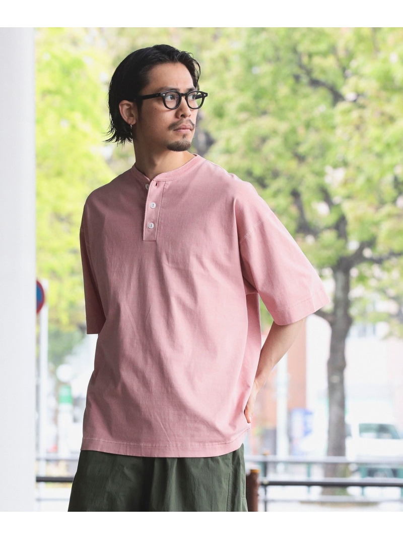 Healthknit X B MING by BEAMS 빔즈 피그먼트 헨리넥 반팔 티셔츠 - 상세 이미지 4