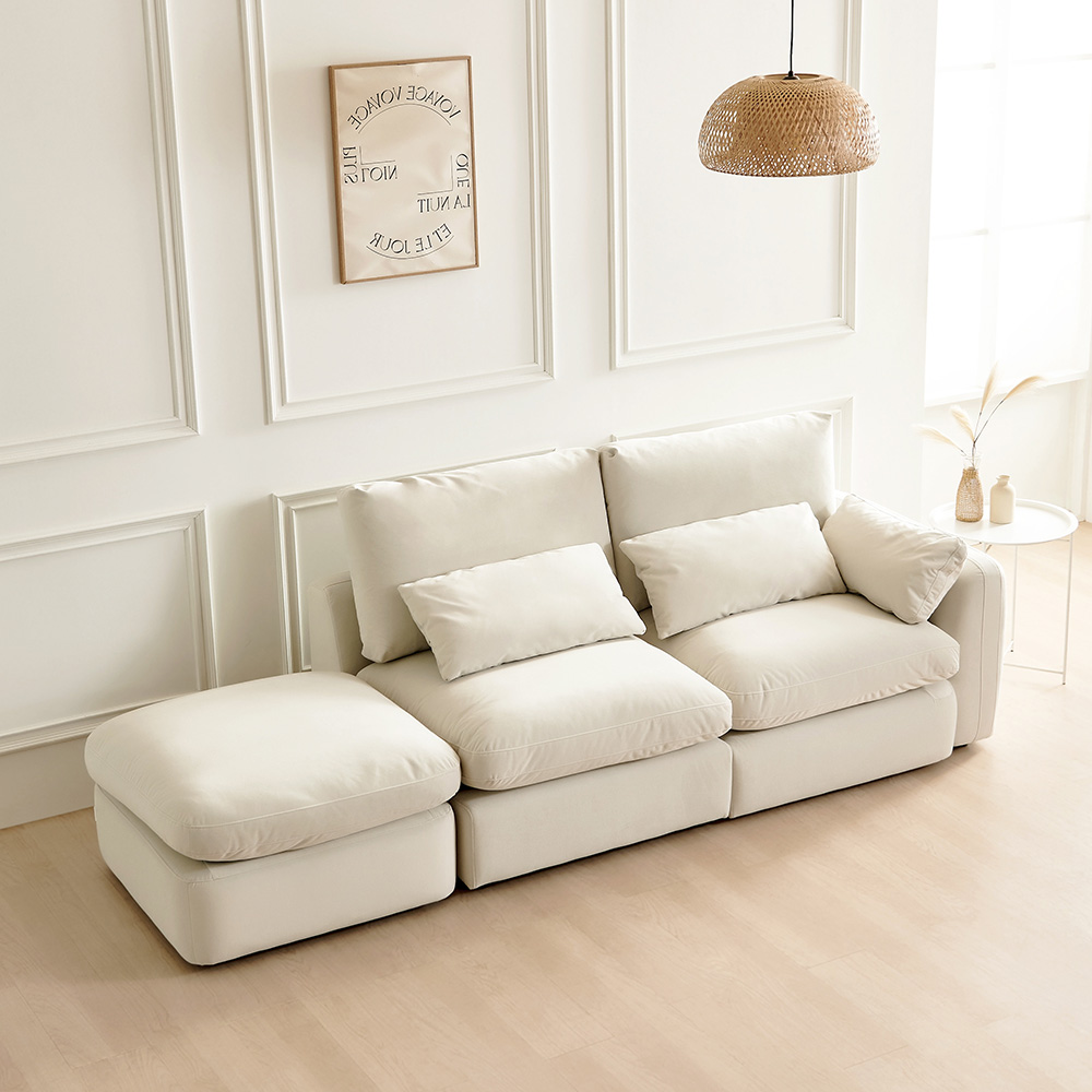 동서가구 헤이스 구스 워셔블 풀커버 아쿠아텍스 패브릭 모듈형 3인 카우치 소파 좌형 DF924519