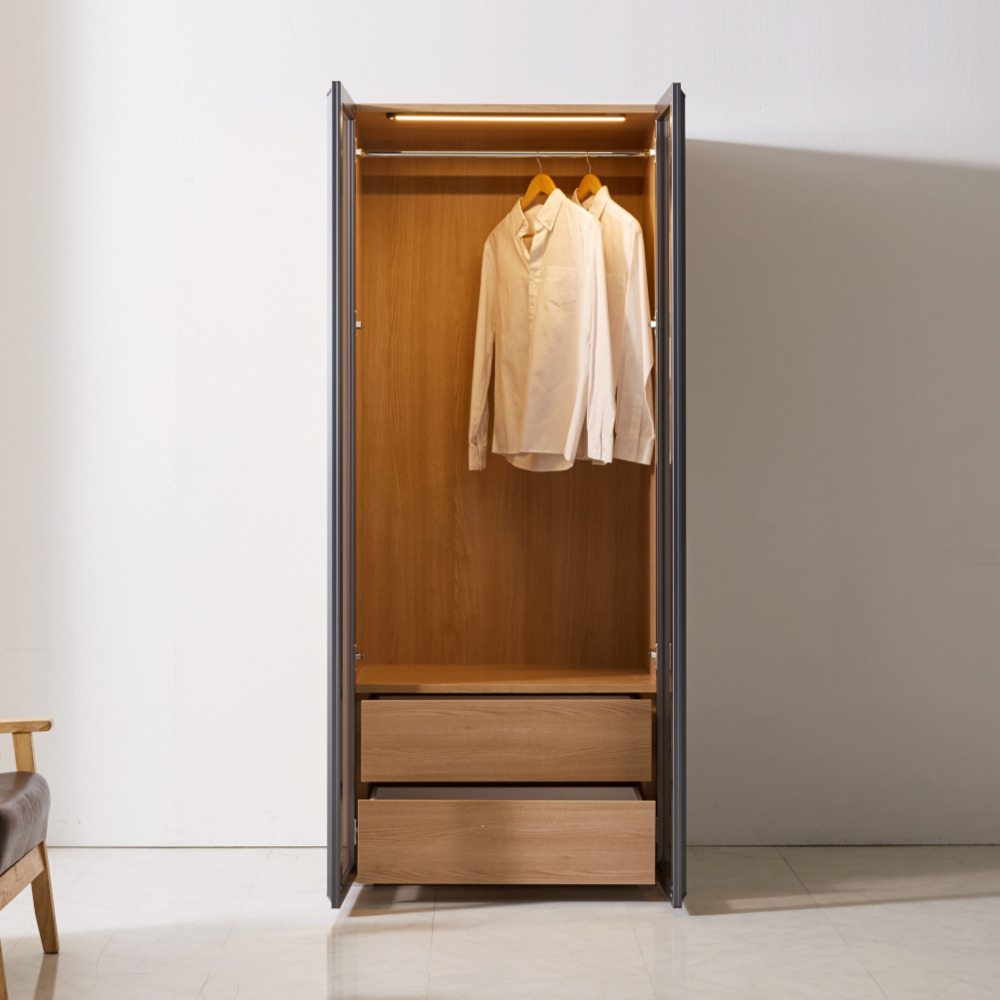 나르유리2서랍 800 키큰장 주니어옷장 작은방 이불장농 베란다 - 상세 이미지 2
