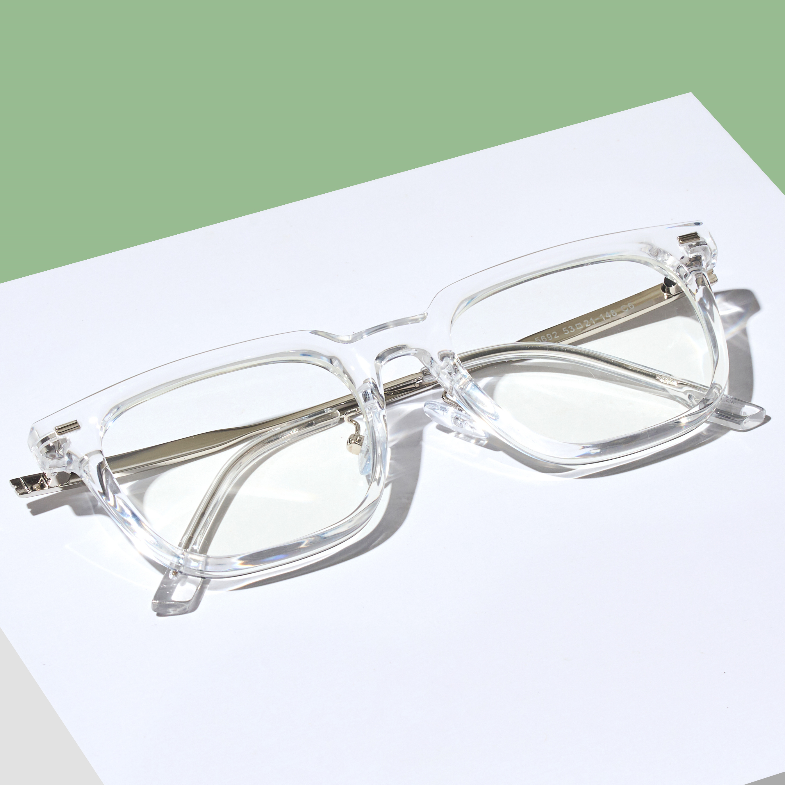 빅사이즈 사각 검정 투명 뿔테 안경 블루라이트차단