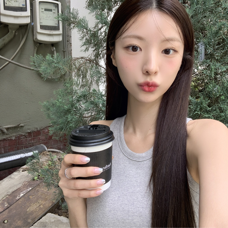 (캡내장쫀쫀스판저렴이비교불가!!) 에코 캡내장 세미크롭 골지 패드 나시 ts4103 - 상세 이미지 3