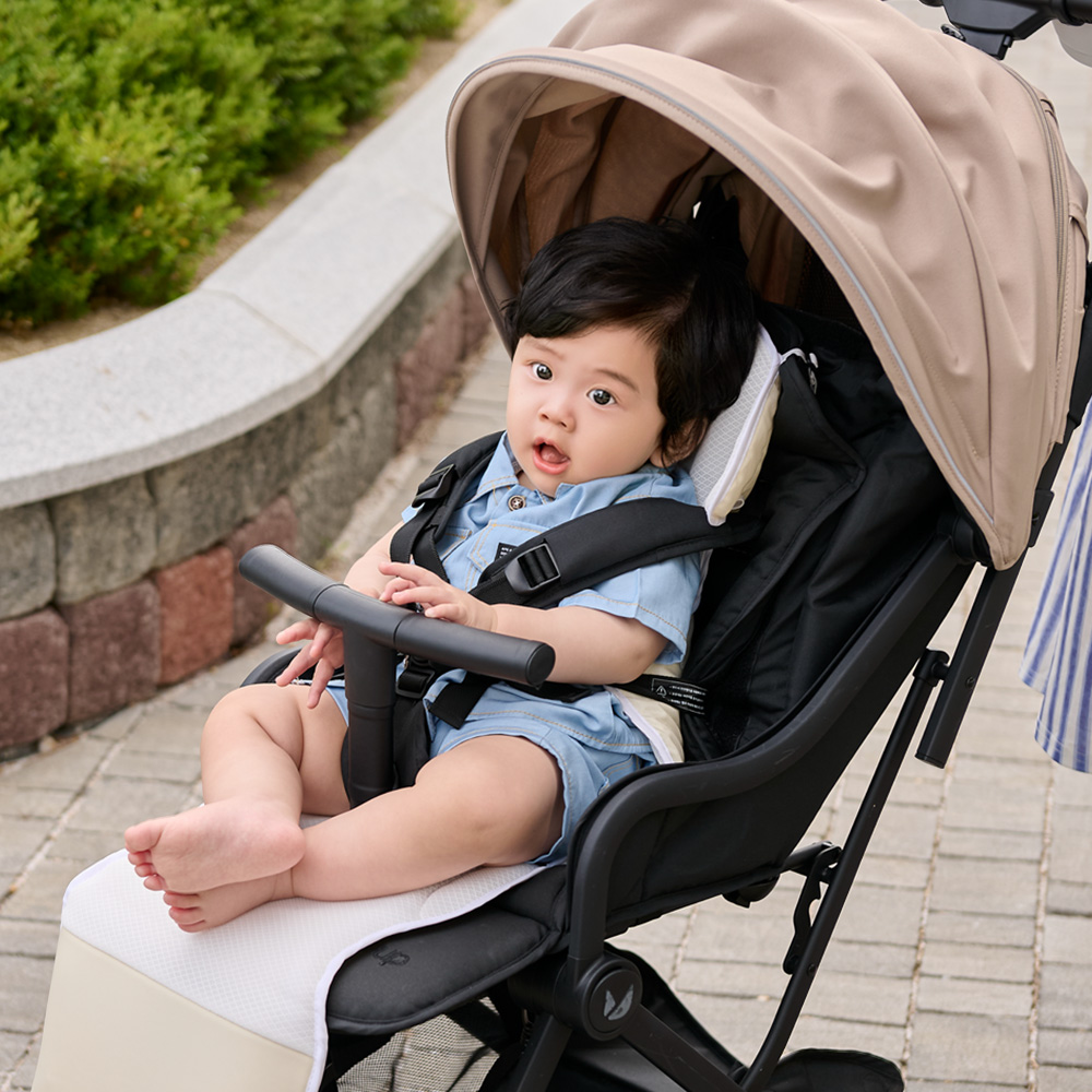 퍼기 더블 모터 여름 유모차 쿨링 통풍 신생아 쿨시트 카시트 겸용 라이너 아이보리