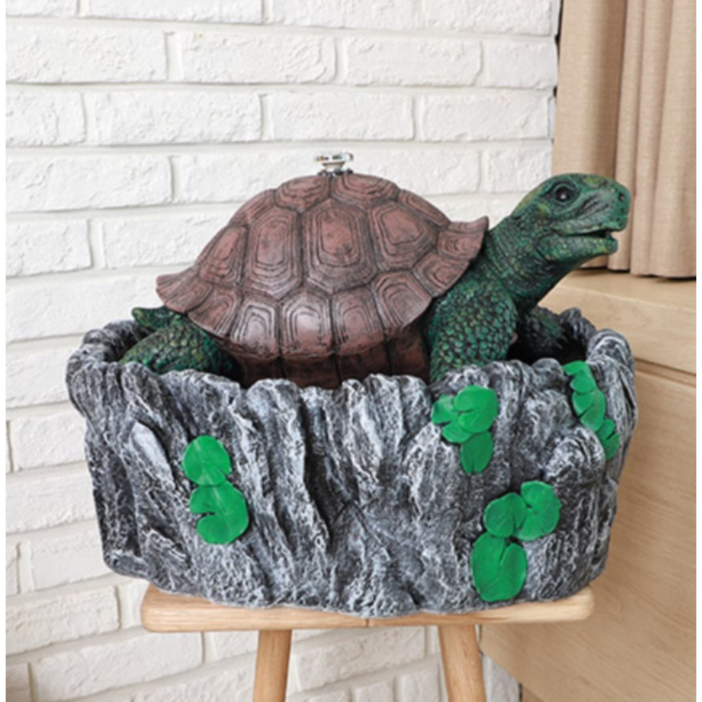 건강 장수 인테리어 거북 분수대(48cm) 카페 실내 가정용 거실 조명 유럽풍 : 지로지로샵