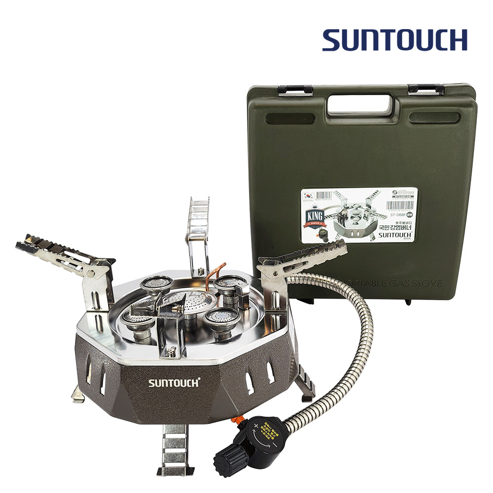 [알림받기 추가할인] 썬터치 통주물바디 고화력 캠핑버너 4&5구 강염버너 그리들버너 다이캐스팅 대형팔각 ST-DB8F