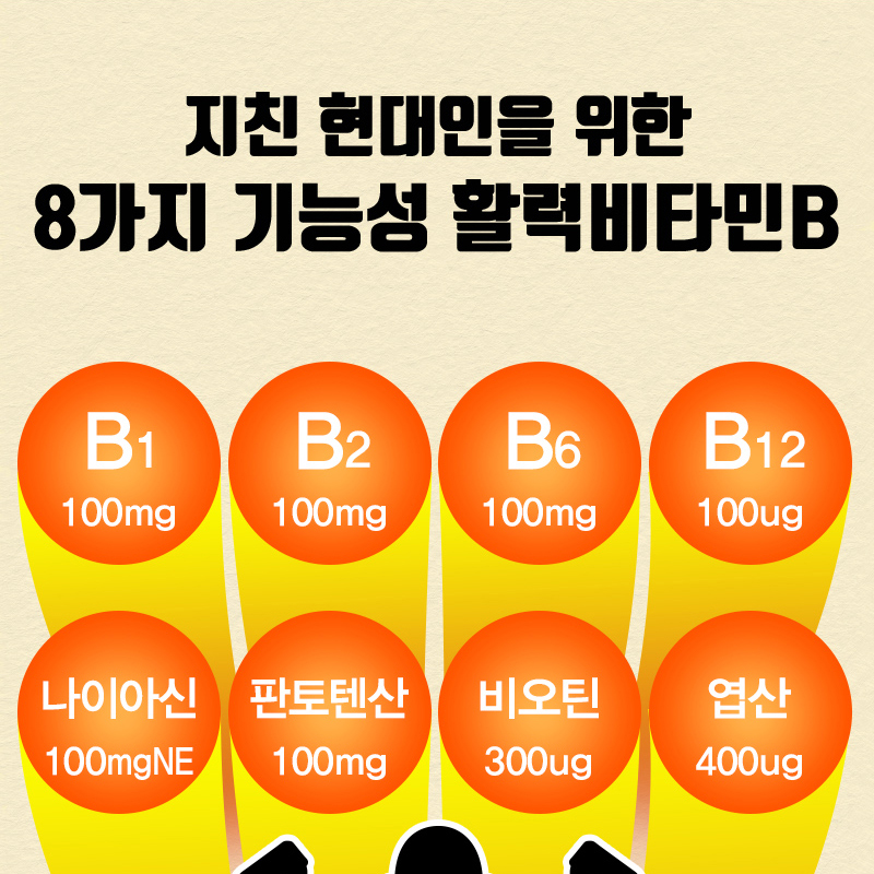 비타민B군 8종 고농축 비타민비 컴플렉스 100 활력에너지 대용량 3개월분 - 상세 이미지 4