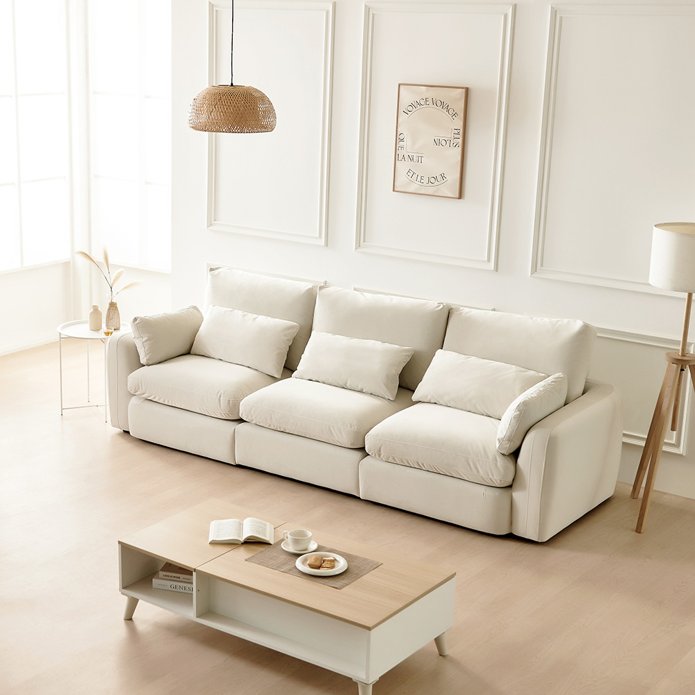 동서가구 헤이스 구스 워셔블 풀커버 아쿠아텍스 패브릭 모듈형 4인 소파 DF924523