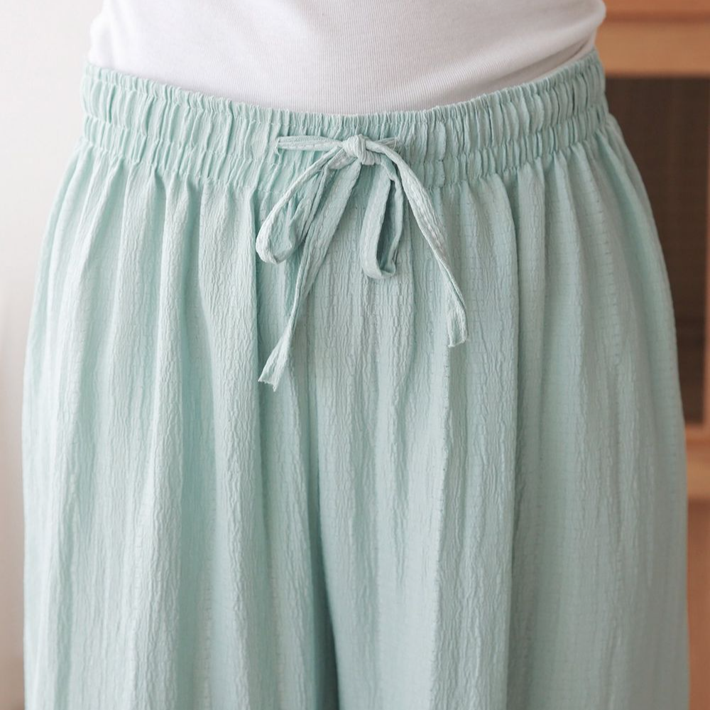 쿨지지미밴딩통바지 아이스여름밴딩와이드바지 - 상세 이미지 2