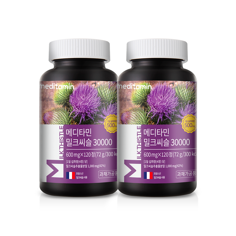 메디타민 밀크씨슬 30000 초고함량 실리마린 영양제 흡수율UP 120정, 1개 - 상세 이미지 2
