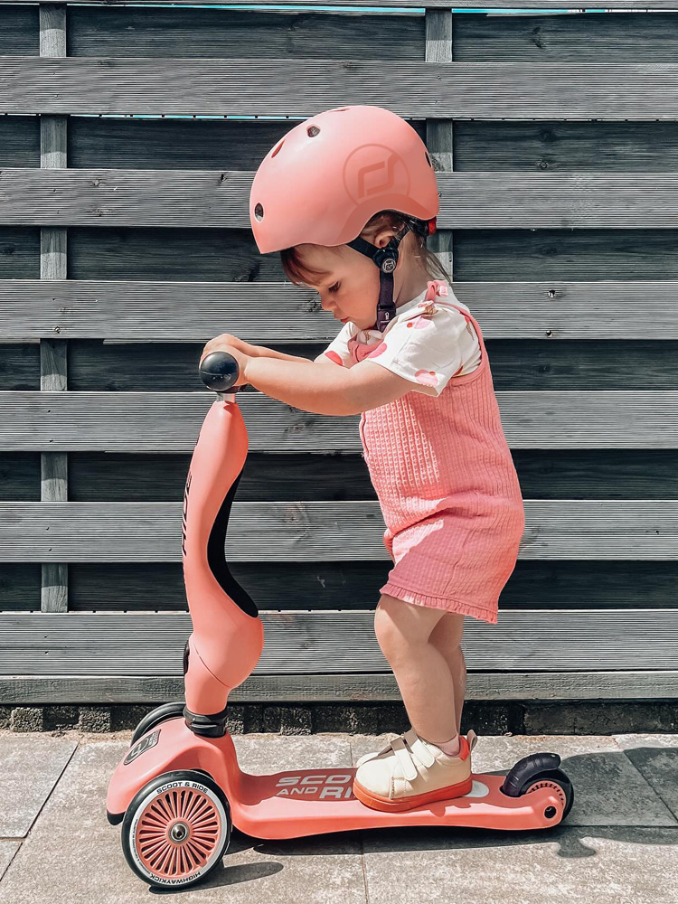 (스쿳앤라이드) 킥1 피치+헬멧M 세트 유아킥보드 2in1 어린이 씽씽카