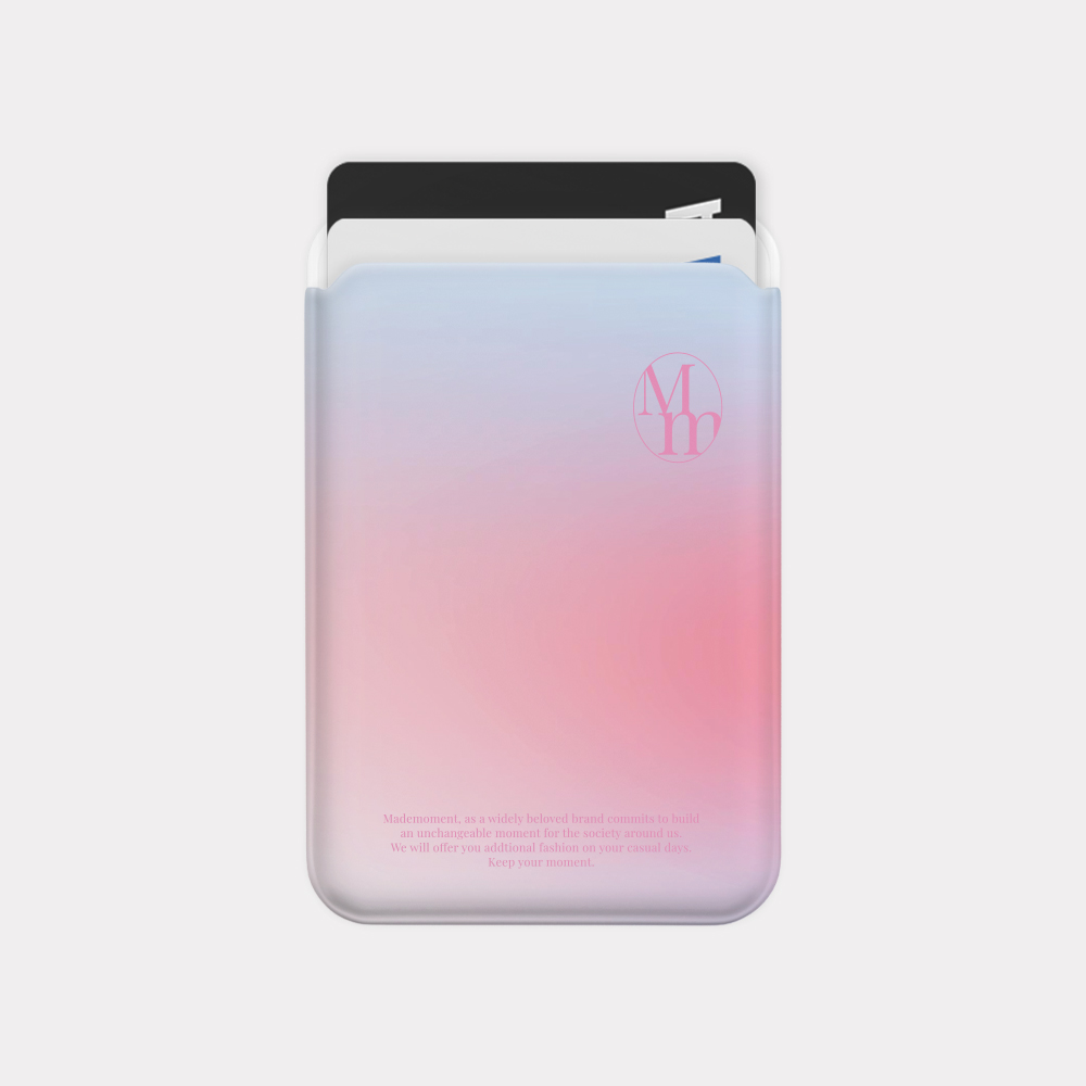 [mm] pastel gradation 맥세이프 카드 슬롯 지갑 포켓 케이스 pink