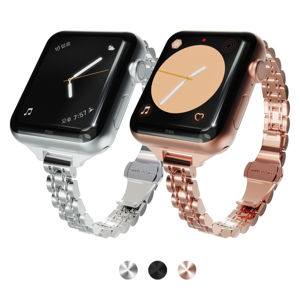 미아크 애플워치 슬림 메탈 쥬빌레 스트랩 밴드