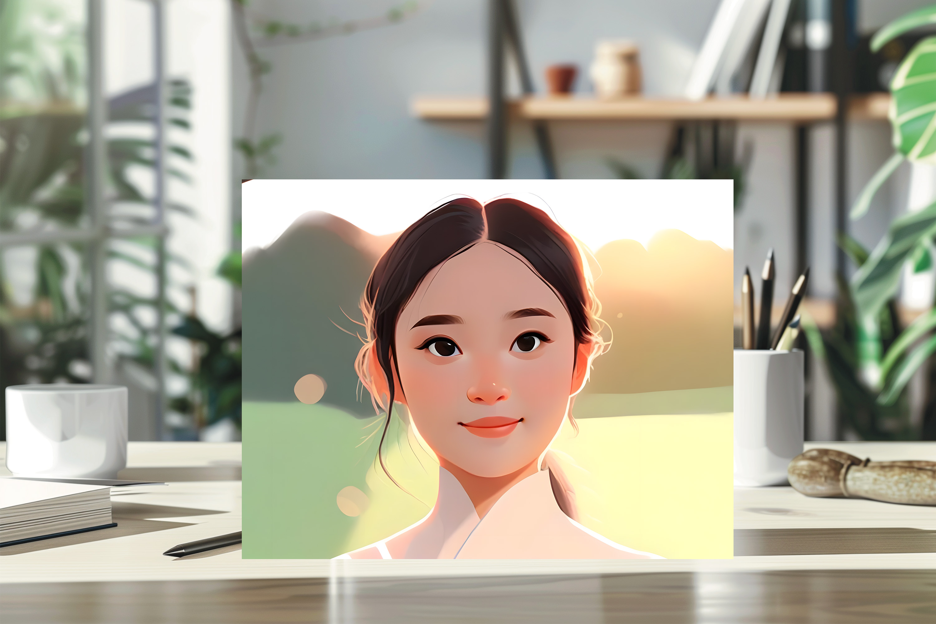 캐리커쳐 일러스트 수채화 초상화 메탈 우드 액자 팝아트 기념일 그림 선물 유니뮤즈 4x6 - 상세 이미지 5