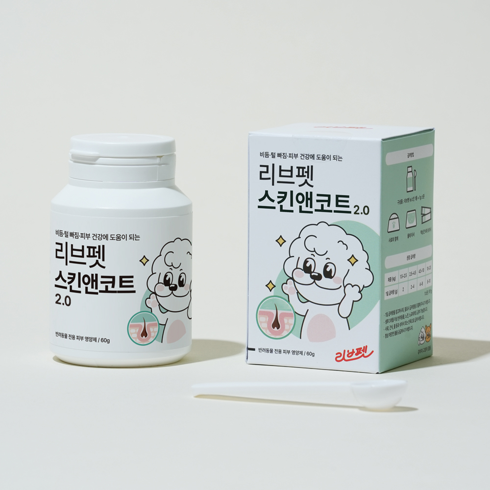 리브펫 스킨앤코트 고양이 강아지 피부 영양제 60g, 1개