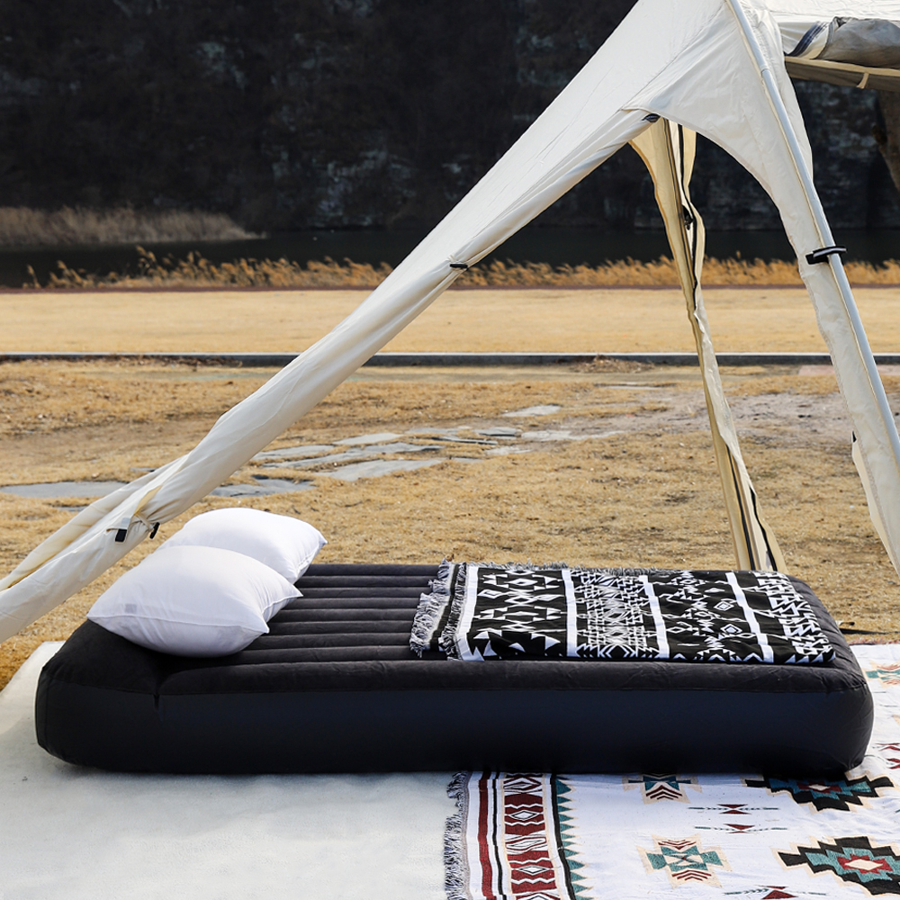 인텍스 에어매트 캠핑매트 침대 캠핑용 휴대용 매트리스 광폭싱글 블랙 가방