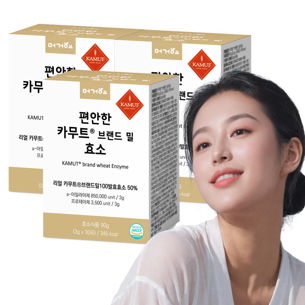 머거요 편안한 카무트 브랜드밀 효소 30포, 3개 - 메인 이미지