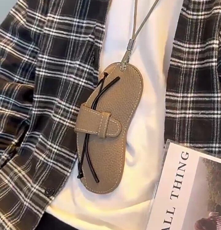 목걸이형 가죽 안경케이스 보관함 선글라스 안경파우치