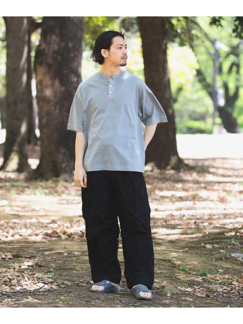 Healthknit X B MING by BEAMS 빔즈 피그먼트 헨리넥 반팔 티셔츠 - 상세 이미지 2