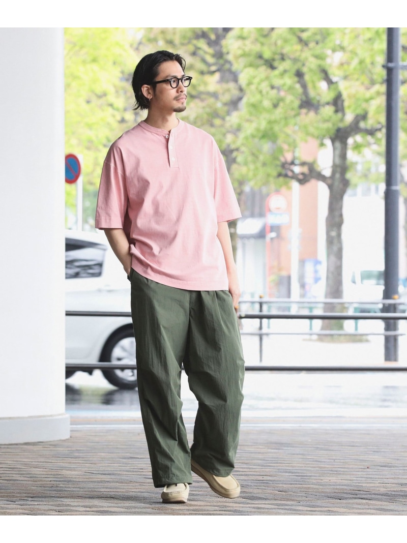 Healthknit X B MING by BEAMS 빔즈 피그먼트 헨리넥 반팔 티셔츠 - 상세 이미지 5